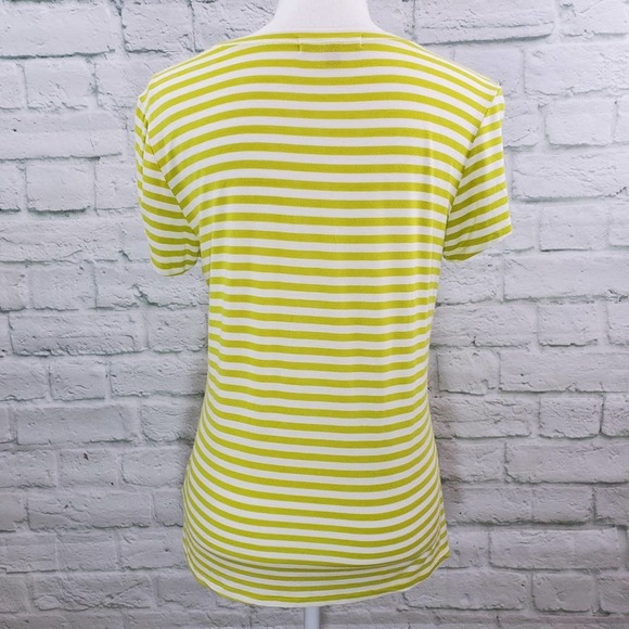 Ellen Tracy Sequin Pocket Striped Tee Sz. S - Picture 2 of 7